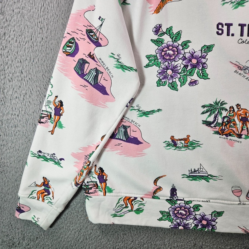 Lou & Grey Sweater Women Medium Beach Vacation Sailing Boat Stretch‎ White - Picture 2 of 9